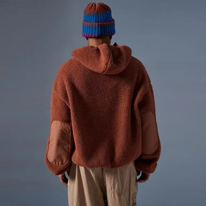Spring Custom <b>Men</b> Woven Fleece Embroidered Letter Hooded <b>Half</b> <b>Zip</b> Quarter <b>Zip</b> Sweatshirts & <b>Jackets</b> - Product Image 3