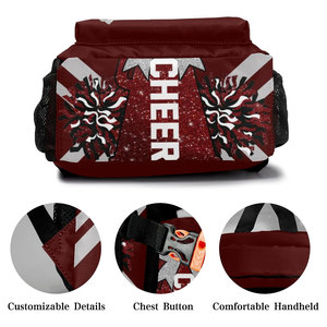 New Arrival Sports Custom Large Heat-Transfer Printed Glitter Cheer Nylon/Cotton/Neoprene <b>Backpack</b> Casual Sparkle Cheerleading - Product Image 3