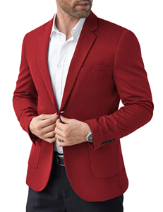 Veste de costume décontractée ajustée pour homme, mélange polyester/coton, simple boutonnage, col à revers, imperméable et coupe-vent - Product Image 3