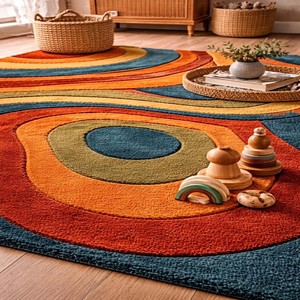 Modern Luxury Rug Abstract Area Rug Hand Tufted Rug Cozy Rug Wool Rug Styling Home Rug For living Room Bed Room Home Decor Rug - Product Image 5