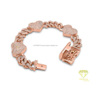 Luxury Heart Link <b>Bracelet</b> Featuring VVS Lab Grown Diamonds and Elegant Modern Jewelry Design - Product Image 5