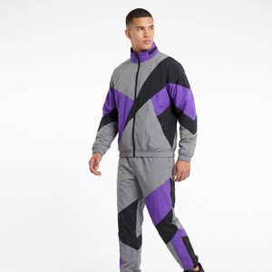 Survêtement coupe-vent personnalisé pour homme, 2 pièces, panneaux contrastés, coupe-vent, résistant à l'eau, léger, respirant, décontracté, sportif, OEM - Product Image 2