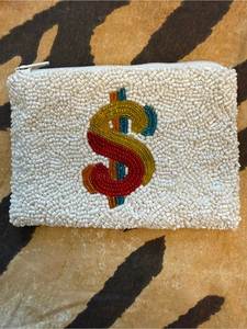 Porte-monnaie à visière perlée avec motif Smiley, mini portefeuille à fermeture éclair, design dessin animé fait main, unisexe - Product Image 3