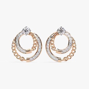 High Quality Moissanite Round Cut Diamond Stud <b>Earrings</b> 14K Gold Elegant Sparkling Jewelry For Bridal Available In Bulk Quality - Product Image 5