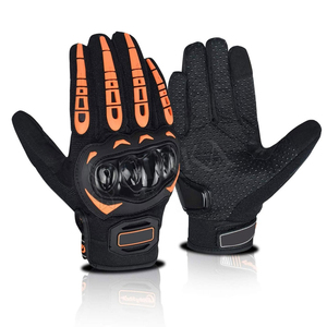 Guantes de Cuero Negros Personalizados con Pantalla Táctil Completa, Antideslizantes, para Motocicleta, Resistentes a Impactos - Product Image 2