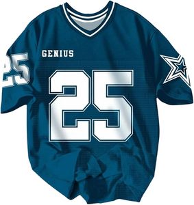 Camiseta de Fútbol de Malla Azul Oscuro Genius 25 con Parche de Estrella, Camiseta Deportiva Personalizada - Product Image 1