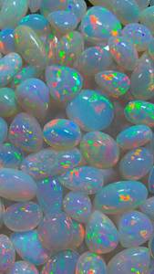 Opale d'Éthiopie naturelle cabochon 8-10mm, multicolore, pierre précieuse en vrac, évaluation tierce pour la fabrication de bijoux - Product Image 2