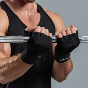 Guantes de Neopreno Antideslizantes para Fitness con Soporte para Muñeca, Guantes de Gimnasio para Entrenamiento con Palma Antideslizante de Neopreno - Product Image 1