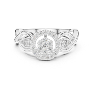 Bague en or jaune 14 carats avec diamant rond cultivé en laboratoire pour femmes |   Vêtements de mariée |   Nouveau diamant cultivé - Product Image 4