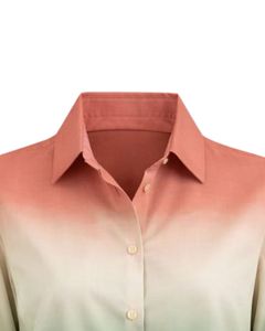 Chemisier décontracté à manches longues boutonné pour femme, dégradé corail, vert sauge et bordeaux, idéal pour le bureau – Fabricant de vêtements personnalisés OEM - Product Image 5
