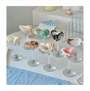 Handmade Seashell Glass <b>Cups</b> Natural Shape Rustic Home Decoration Set For Cocktail Juice <b>Tea</b> Coffee Tableware - Product Image 1