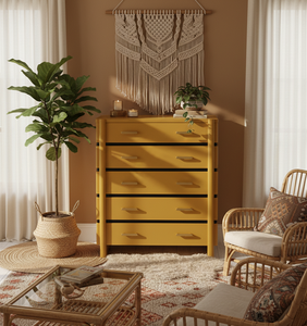 <b>5</b>-drawer Modern Eco-Friendly Chest Mango Bed <b>Frame</b> Bedroom OEM ODM Premium Export Factory Direct Handcrafted Wholesale Indoor - Product Image 4