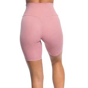 Shorts de yoga taille haute en V pour femme, rose, pour l'été, entraînement sportif, gym, cyclisme - Product Image 2
