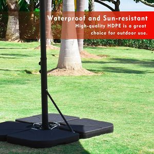 Base per Ombrellone da Esterno in Plastica Nera a 4 Pezzi, Design Quadrato per Riempimento con Acqua/Sabbia, Elegante Base Nera per Uso Esterno - Product Image 5