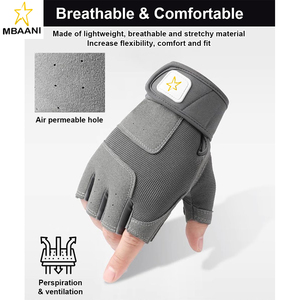 Anti-Slip Fingerless Gloves for Weightlifting, Men's Workout Gloves Weight Lifting Gloves Gym Gloves for Men, Exercise Gloves - Product Image 5