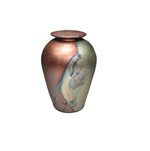 Urna de cremación caliente Suministros funerarios clásicos Urnas esmalte de alta calidad para cenizas humanas de fabricantes de artesanías indias de metal - Product Image 1