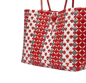 Elegant Bold Tone Woven Plastic <b>Cord</b> Handmade <b>Bag</b> And Handbag Stylish Ladies Beach Holiday Casual Shoulder <b>Tote</b> - Product Image 2