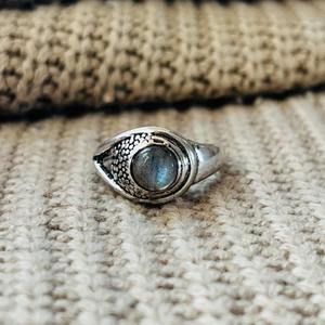 Vintage Labradorite Brass Gemstone <b>Ring</b> Silver Plated Bohemian <b>Statement</b> Tribal Wholesale <b>Ring</b> Women - Product Image 1