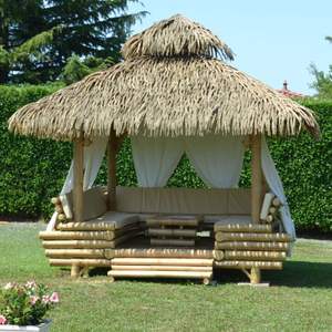 Cabaña de madera con techo de paja de diseño moderno de estilo vietnamita para Resorts al aire libre o juegos de muebles de bar - Product Image 3