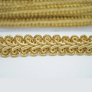 1 1/2 yardas de ribete trenzado dorado superpuesto, el mejor estilo con diseño de borde metálico en espiral para proyectos de costura y manualidades. - Product Image 5