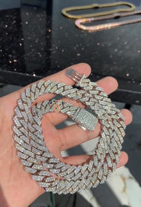 Cadena Cubana de Diamantes Moissanite en Oferta, Cadena Cubana de Plata 925 VVS Estilo Hip Hop para Hombre y Mujer, Disponible para la Venta - Product Image 6