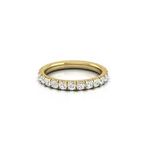 Anillo de Eternidad con Diamante Cultivado en Laboratorio de 1 Quilate, Oro Sólido de 14K/18K, Anillo de Boda Clásico, Anillo Apilable para Aniversario, para Mujer - Product Image 1