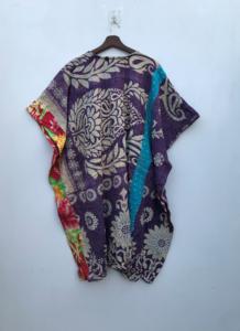 Caftán vintage de algodón Kantha para mujer, hecho a mano, estilo bohemio, para estar en casa o la playa. - Product Image 5