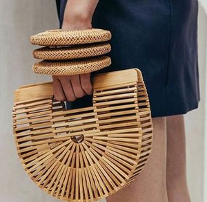 Bolso de Mano de Bambú Hecho a Mano para Mujer, Bolso de Media Luna, Estilo Vintage Boho, Bolso de Playa de Verano, Ecológico, con Diseño Calado - Product Image 4