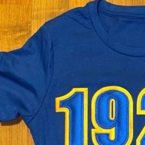 Camiseta Unisex Azul Rey Bordada 1922, Personalizada con Letras, Manga Corta, Cuello Redondo, Informal, Cómoda - Product Image 5