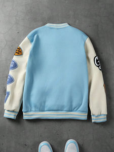 Veste de baseball en molleton de coton personnalisée pour homme, style universitaire, streetwear décontracté - Product Image 6