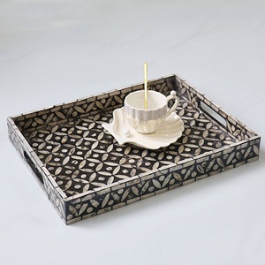 Plateau Feng Shui de Luxe Fait Main Écologique avec Incrustations en Os – Design Décoratif Élégant, Qualité Supérieure pour la Maison et la Cuisine (Idéal pour Servir) - Product Image 2