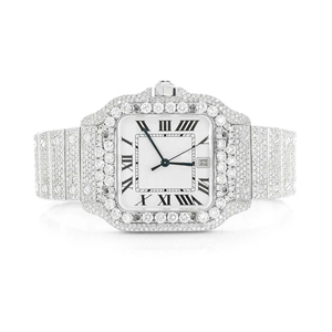 นาฬิกาโมอิสซาไนต์แบบ Iced Out เพชร VVS สไตล์ฮิปฮอปสุดหรู แฟชั่นสแตนเลสสตีล ควอตซ์ สายขนาด 20 มม. กระจกเคลือบ - Product Image 1