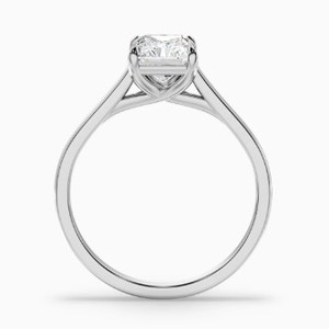 Radiant Cut Moissanite Claw Setting <b>925</b> Sterling <b>Silver</b> White Gold Plated Certified Engagement Promise <b>Ring</b> Luxury Bridal - Product Image 4