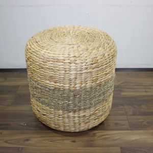 Artex Dong Thap Water Hyacinth <b>Ottoman</b> Pouf <b>Stool</b> Durable Braided Home Seating - Product Image 3