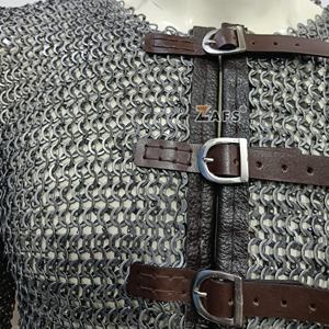 Camisa de Malla Metálica Medieval Hecha a Medida de Acero Suave, Anillos Remachados Planos de 9mm, Manga Completa, Armadura para Reenactment, Disfraz de Caballero para Cosplay - Product Image 1