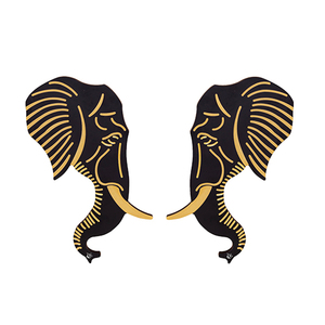 Aluminum Main <b>Door</b> Elephant Head Design Pull Handle Pair <b>Matt</b> <b>Black</b> Gold White Gold Carved Animal Motif Entrance Hardware - Product Image 5