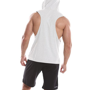 KHILAN INDUSTRIES Men's <b>Black</b> Hooded <b>Sequined</b> Sleeveless Tank <b>Top</b> Pockets Sporty Breathable 100% Cotton Woven Solid Color O-Neck - Product Image 6