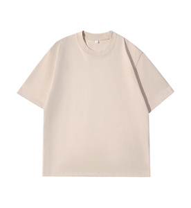 Men Oversized Drop Shoulder Punk Style <b>Skull</b> Print Short Sleeve O-Neck <b>T</b>-<b>Shirt</b> 100% Cotton Quick Dry Beige - Product Image 1