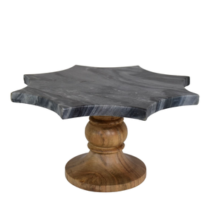 Soporte para Pastel de Madera y Mármol en Forma de Estrella, Moderno, de Piedra Gris, para Té de la Tarde y Pasteles, para Celebraciones de Cumpleaños - Product Image 1