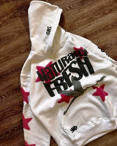 Sweat à capuche épais 100% coton pour hommes 400gsm épais éponge double couche pour l'hiver brodé avec impression numérique surdimensionné - Product Image 2