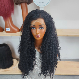 Cheap Natural Color Burmese Curly Full Lace <b>Wig</b> Human Hair <b>Wigs</b> Raw Cuticle Aligned Lace <b>Front</b> <b>Wig</b> for Black Women - Product Image 1