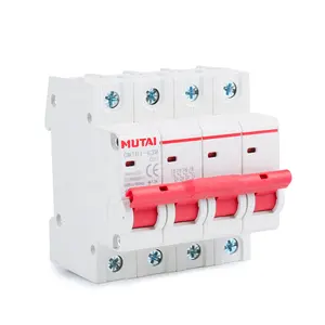 MUTAI high quality 1p 2p 3p 4p 4 pole busbar mcb 20A 40A 63A ac miniature circuit breaker