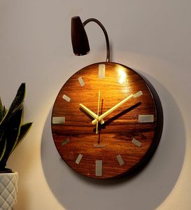 Natural Wooden Wall <b>Clock</b> Budget Friendly Handmade Decorative <b>Clock</b> for Living Room <b>Bedroom</b> and Office Use - Product Image 2