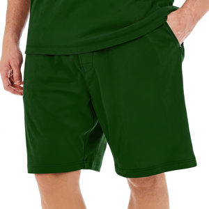 Shorts Bermuda pour homme bleu marine à séchage rapide avec poches, taille élastique, style décontracté - Product Image 2