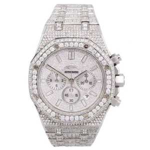 Black Ocean Jewels A.P. Reloj Cronógrafo 3 Crone, Top Ventas, con Diamantes Moissanite VVS, Cuarzo, Acero Inoxidable, Resistente al Agua 3BAR - Product Image 6