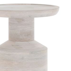Tavolino d'Appoggio in Legno Bianco Decapato Haynes, Elegante Arredamento per Soggiorno - Product Image 3