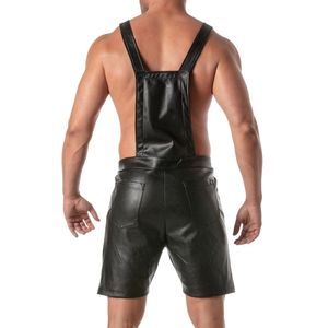 Shorts longs noirs style cuir respirants en dentelle pour hommes, tenue de club fétichiste sexy, bas de tenue de soirée tendance - Product Image 6