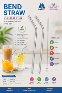 STAINLESS STEEL <b>BAR</b> STRAW BEND - Product Image 2