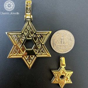 จี้ Charm_Jewells เงินแท้ 925 ชุบทอง ประดับเพชรโมอิสซาไนต์ทรงกลม รับรองโดย IGI สไตล์ฮิปฮอป จี้รูปทรงศาสนา สำหรับทุกเพศ ใส่ได้ทุกวัน - Product Image 5