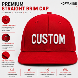 Gorra de Béisbol con Visera Recta y Logotipo Personalizado, 100% Algodón, Ajustable, Fabricante Mayorista OEM ODM, Gorra Snapback Premium con Visera Plana - Product Image 1